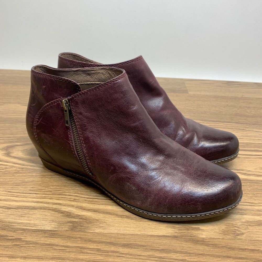 Dansko Leyla Wedge Ankle‎ Boots Booties Shoes Women's Size 42 EU/11.5-12 Purple